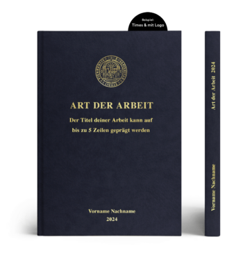 Hardcover Lederoptik dunkelblau Prägung Times & Gold